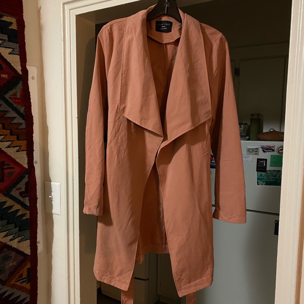 Pink trench coat